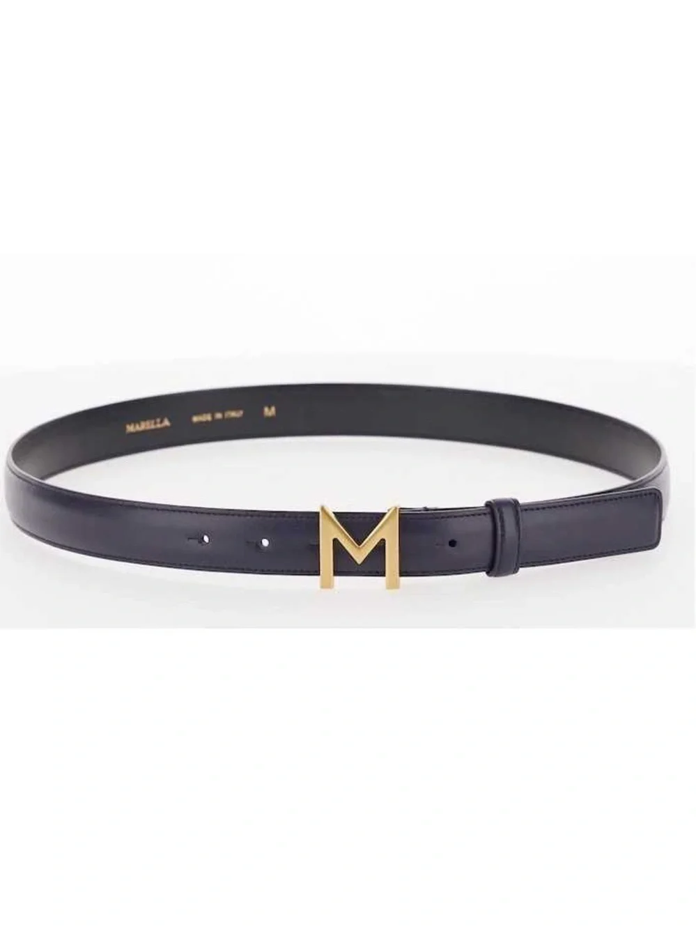 Marella 🇮🇹 M Letter Buckle Leather Belt - Blue